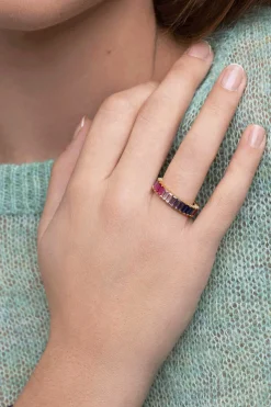 Anel Sia Berries Prata Banhado A Ouro