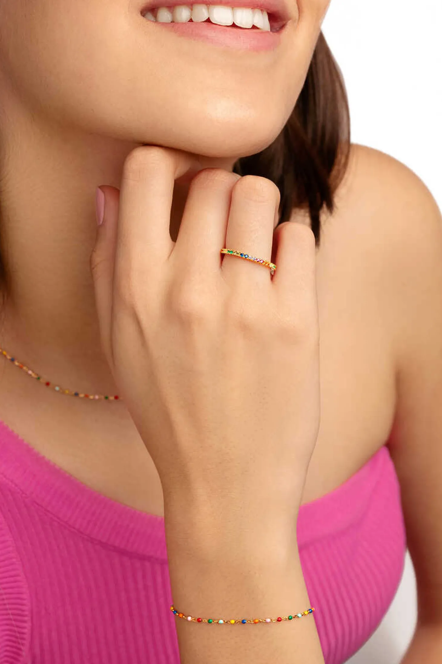 Anillo Cleo Colors Plata Bano Oro