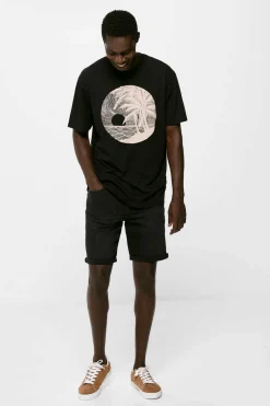 Bermudas De Ganga Lavada Basicas Corte Slim Pretas