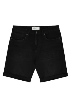 Bermudas De Ganga Lavada Basicas Corte Slim Pretas