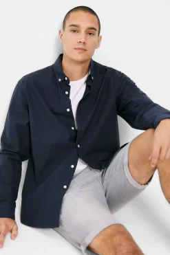 Bermudas De Ganga Lavada Basicas Corte Slim Meio-Claras