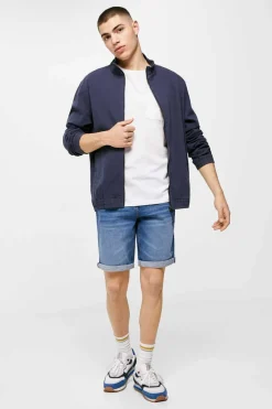 Bermudas Denim Regulares Lavagem Media