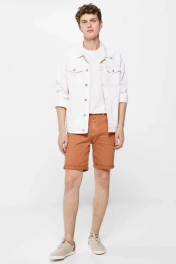 Bermudas Lavadas De 5 Bolsos Corte Slim