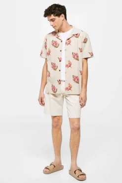 Bermudas Linho Com Debrum