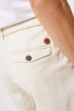 Bermudas Linho Com Debrum