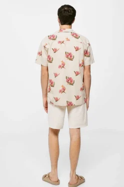 Bermudas Linho Com Debrum