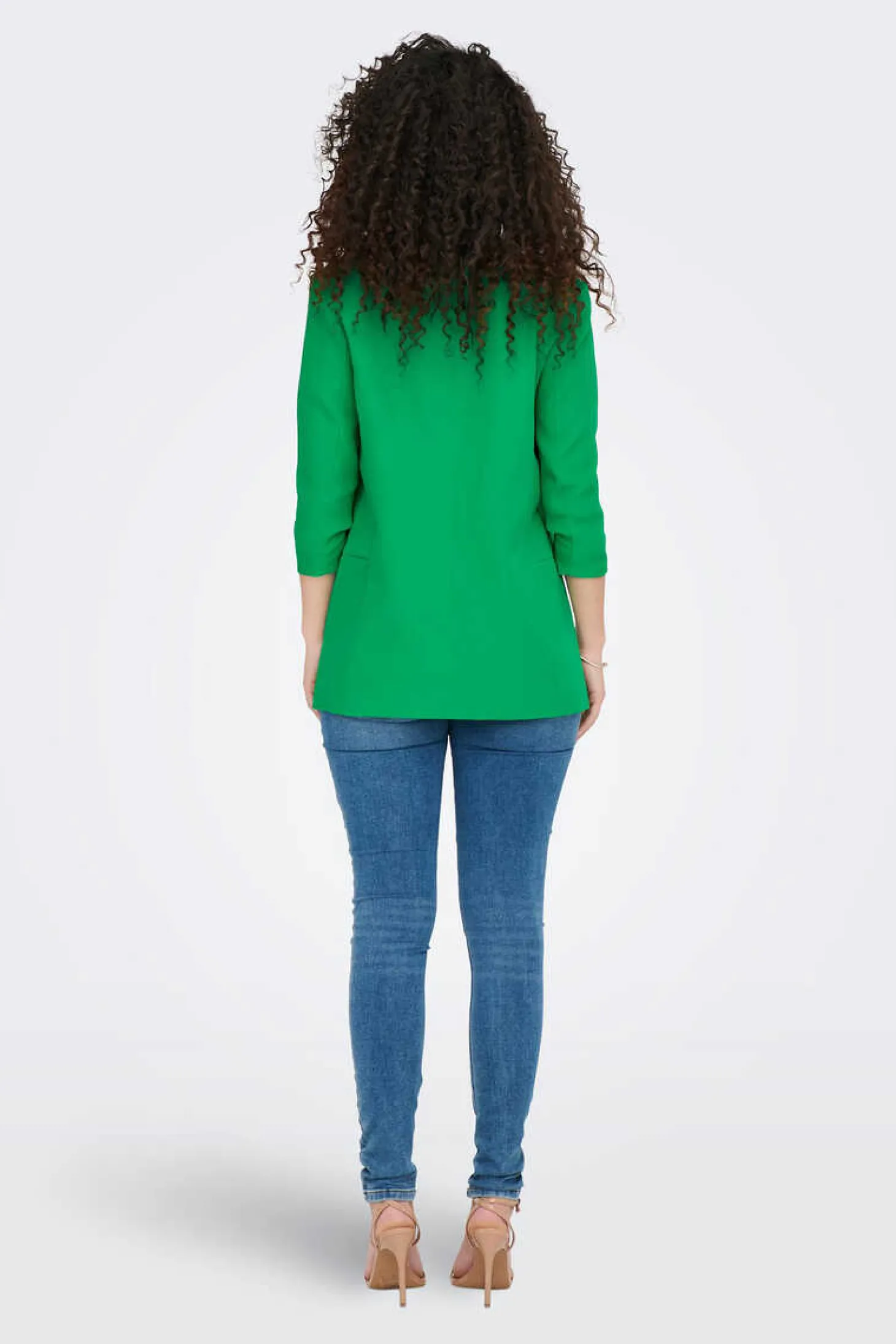 Blazer De Manga A 3/4 Com Lapelas