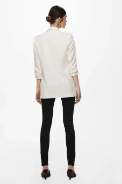 Blazer De Manga A 3/4 Com Lapelas