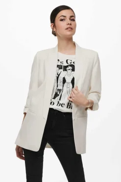 Blazer De Manga A 3/4 Com Lapelas