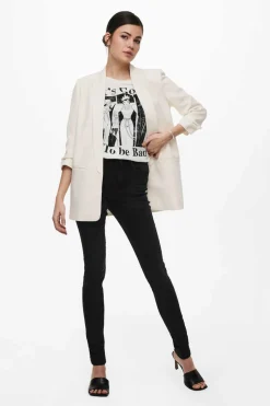 Blazer De Manga A 3/4 Com Lapelas