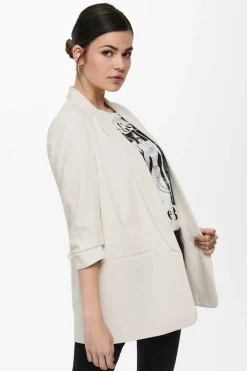 Blazer De Manga A 3/4 Com Lapelas