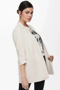 Blazer De Manga A 3/4 Com Lapelas