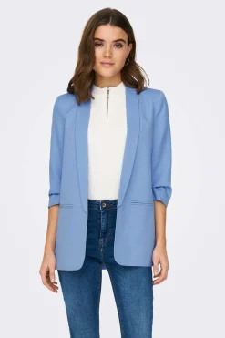 Blazer De Manga A 3/4 Com Lapelas