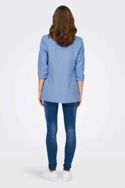 Blazer De Manga A 3/4 Com Lapelas