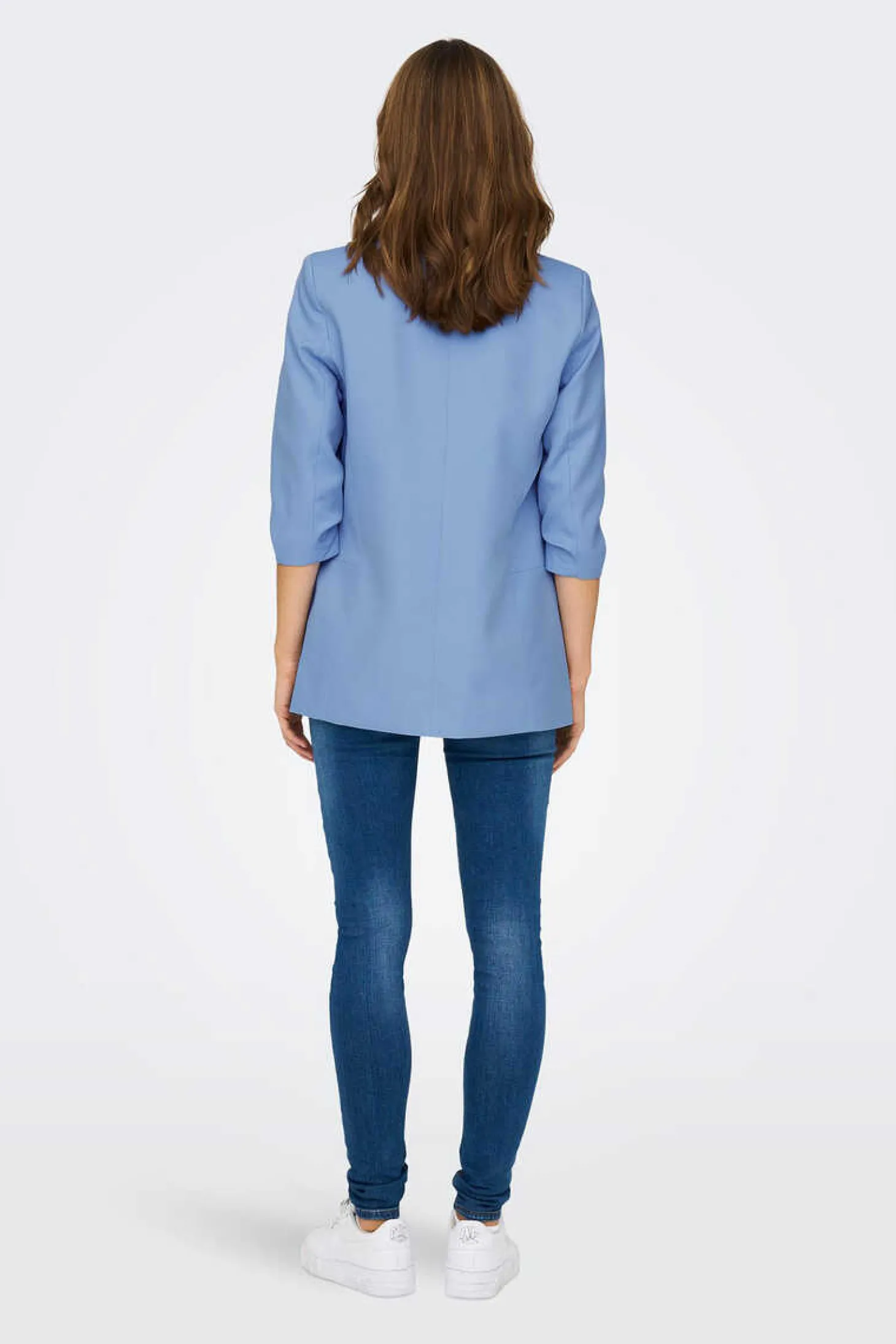 Blazer De Manga A 3/4 Com Lapelas