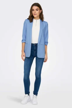 Blazer De Manga A 3/4 Com Lapelas