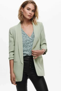 Blazer De Manga A 3/4 Com Lapelas