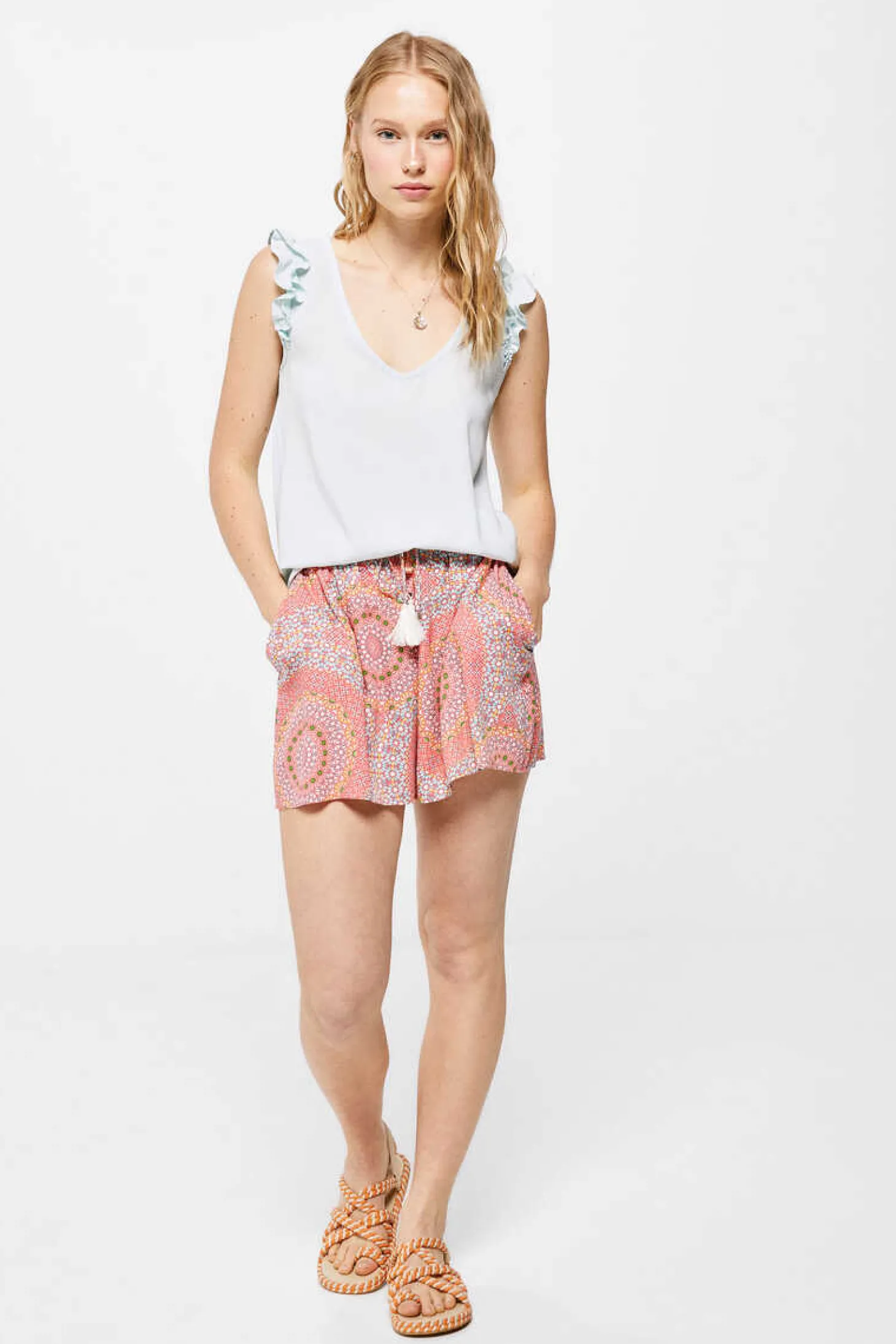 Blusa Bimateria Alcas Folhos