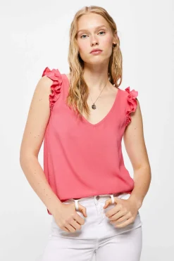 Blusa Bimateria Alcas Folhos