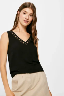 Blusa Bimateria Decote Bico Lace