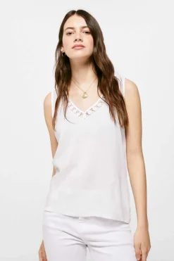 Blusa Bimateria Decote Bico Lace