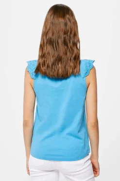 Blusa Bimateria Folhos Lace