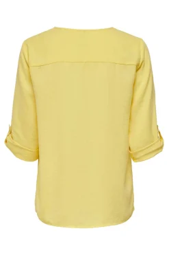 Blusa Com Decote Em Bico E Manga 3/4