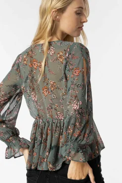 Blusa Cruzada Com Estampado Floral