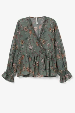 Blusa Cruzada Com Estampado Floral