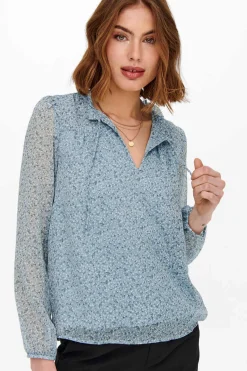 Blusa De Manga Comprida E Gola Perkins