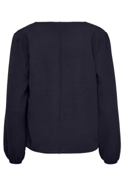 Blusa De Manga Comprida E Gola Redonda