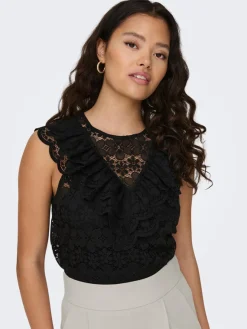 Blusa De Renda Sem Mangas