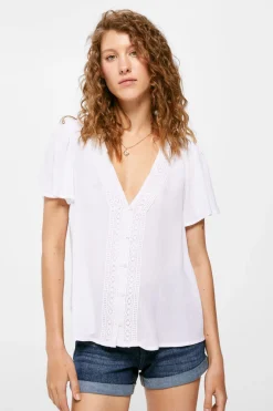 Blusa Decote Crochet