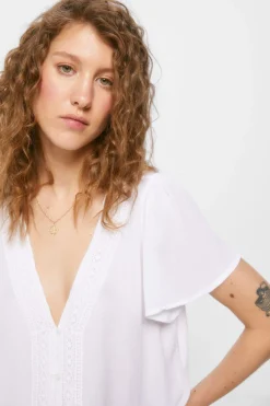 Blusa Decote Crochet