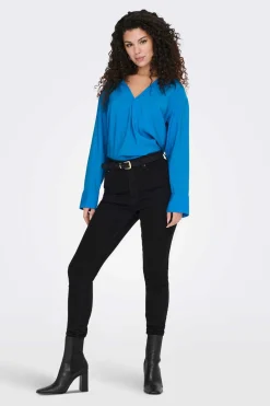 Blusa Fluida Gola Em Bico