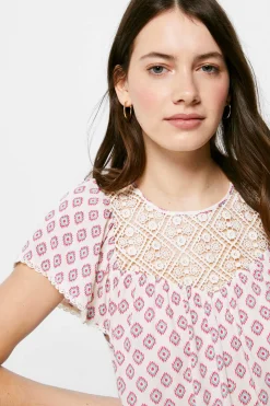 Blusa Lace Cintado Estampado