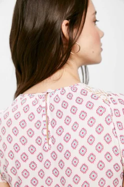 Blusa Lace Cintado Estampado