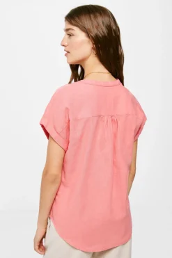 Blusa Linho Algodao Gola Mao