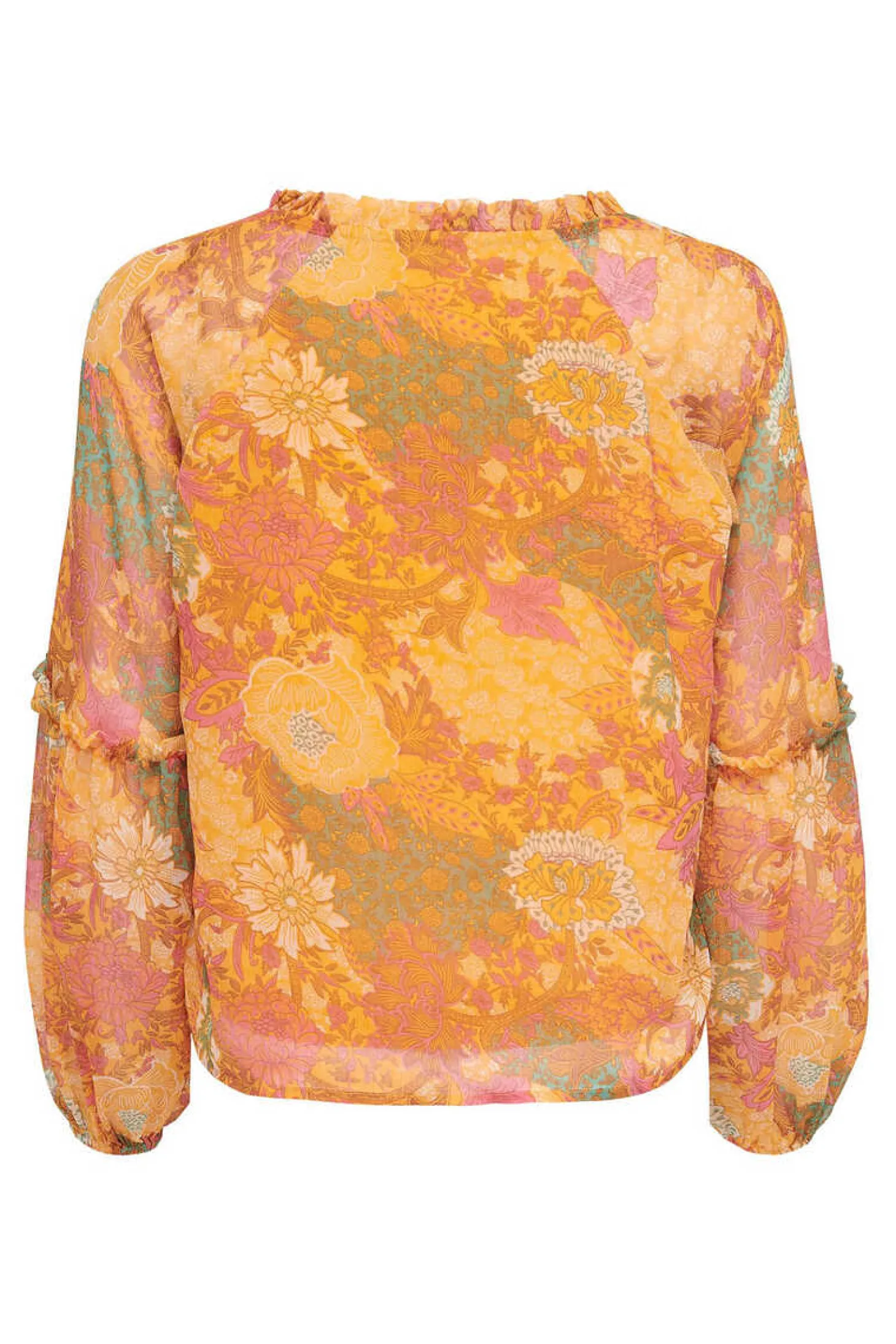 Blusa Manga Comprida Com Gola Em Bico