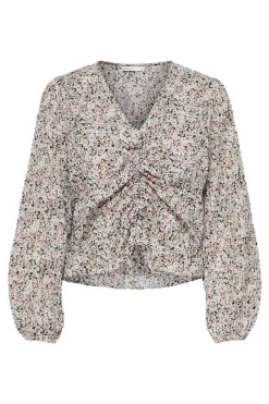 Blusa Manga Comprida Gola Em Bico