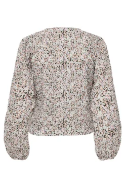 Blusa Manga Comprida Gola Em Bico