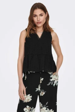 Blusa Sem Mangas Decote Em Bico