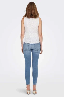 Blusa Sem Mangas Decote Em Bico