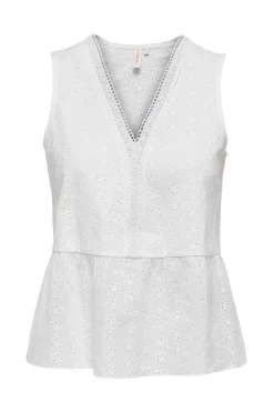 Blusa Sem Mangas Decote Em Bico