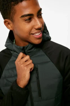 Blusao Acolchoado Combinado Capuz