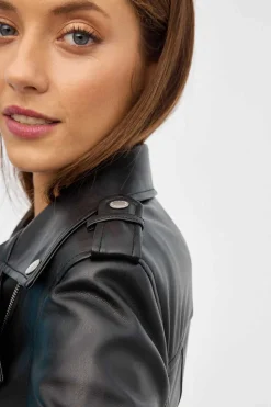 Blusao Biker Efeito Pele