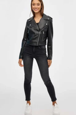 Blusao Biker Efeito Pele