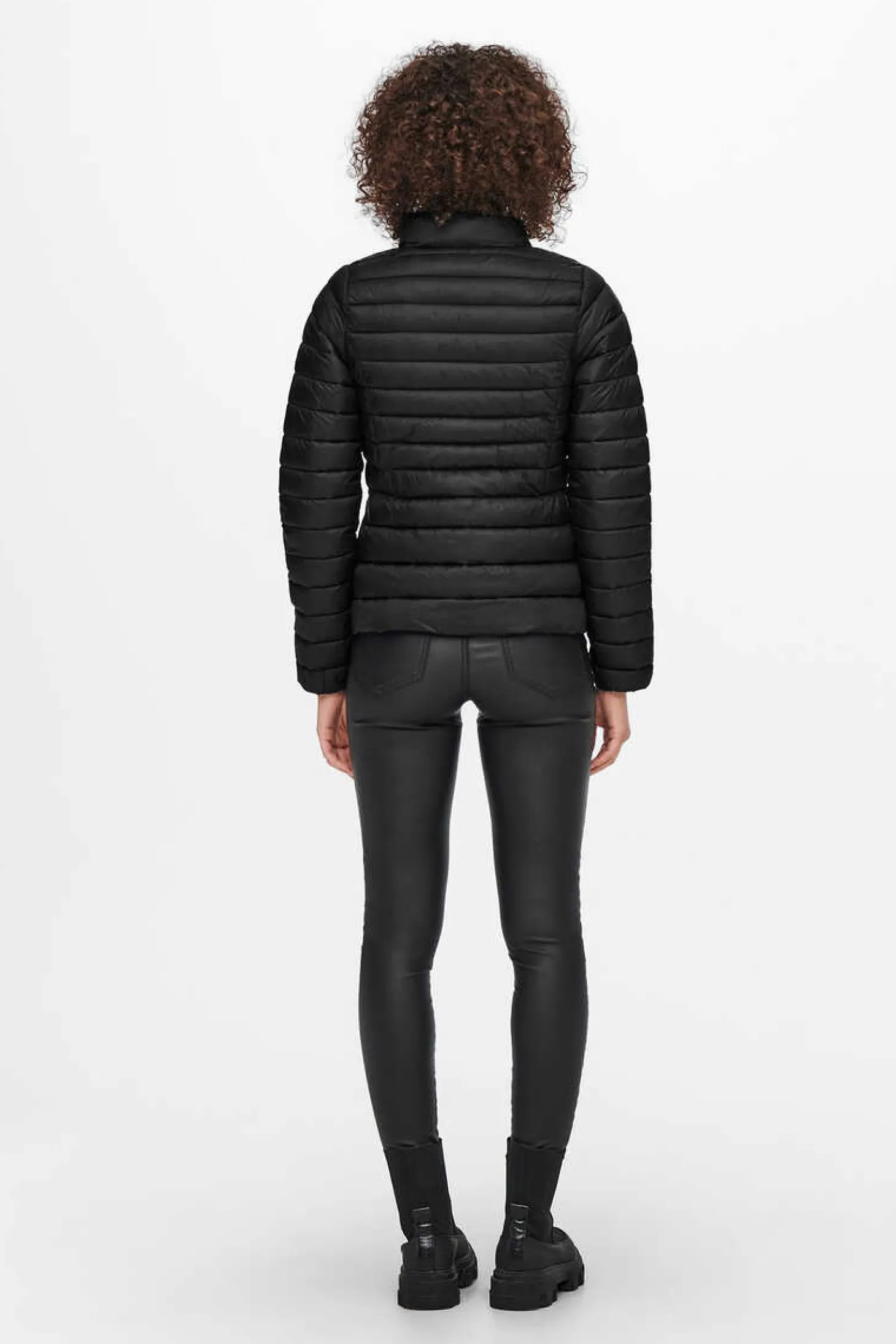 Blusao De Plumas Acolchoado De Manga Comprida