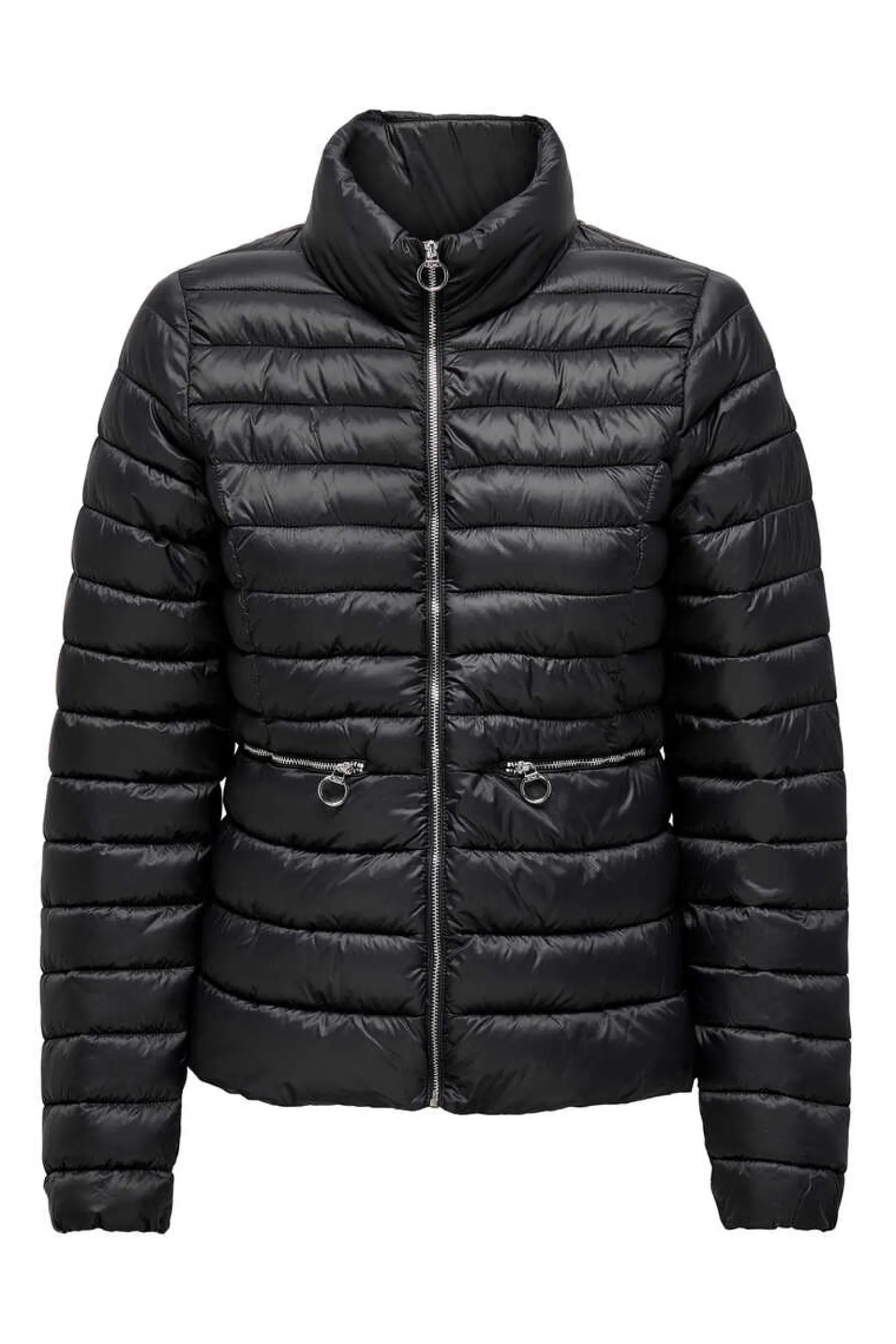 Blusao De Plumas Acolchoado De Manga Comprida