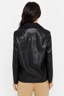 Blusao Efeito Pele Botoes